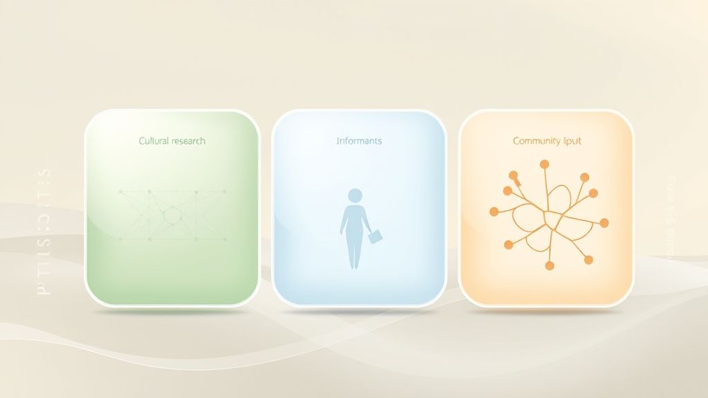 Step-by-step implementation: Cultural research, informants, and community input